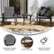 Merrick Lane Brevyn 3 Piece Outdoor Bistro Set with Flex Comfort Rocking Chairs and Steel Framed Glass Top Table